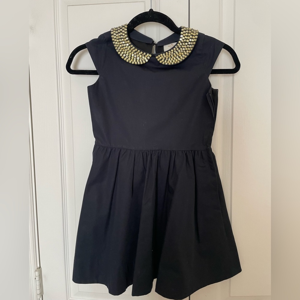 Kate Spade Girls Black Dress with Gold Beads Size 8